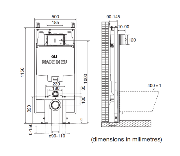 Dimensioned-Drawing-OLI74-Plus-S90-Sanitarblock